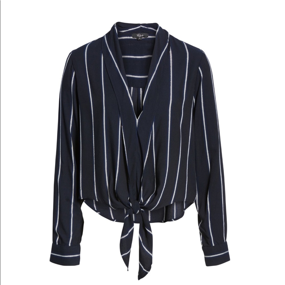 Rails Ava navy front tie blouse top - Picture 4 of 8